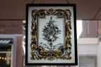 Glaspaneel met stijl-beschildering, Louis XV